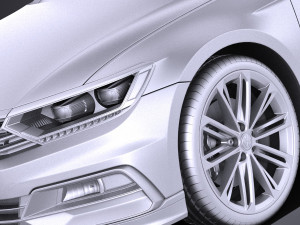 Volkswagen Passat R-line 2015 vray 3D Model