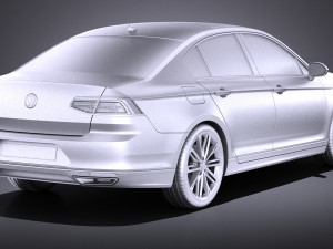 Volkswagen Passat R-line 2015 vray 3D Model