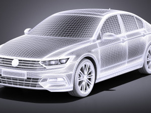 Volkswagen Passat R-line 2015 vray 3D Model
