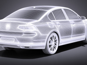 Volkswagen Passat R-line 2015 vray 3D Model