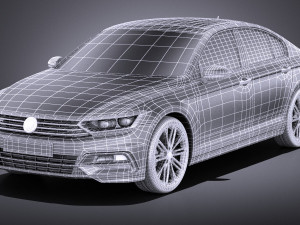 Volkswagen Passat R-line 2015 vray 3D Model