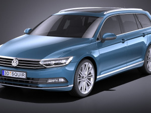 Volkswagen Passat Variant 2015 vray Modèle 3D