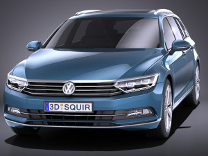 Volkswagen Passat Variant 2015 vray Model 3D