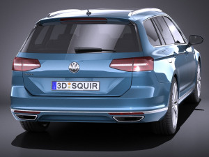 Volkswagen Passat Variant 2015 vray Model 3D