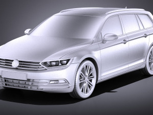 Volkswagen Passat Variant 2015 vray Model 3D