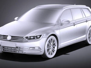 Volkswagen Passat Variant 2015 vray 3D Model