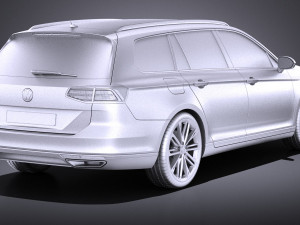 Volkswagen Passat Variant 2015 vray Model 3D