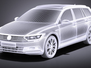 Volkswagen Passat Variant 2015 vray Model 3D