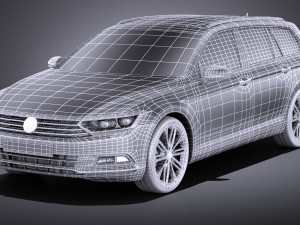 Volkswagen Passat Variant 2015 vray Model 3D