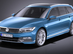 Volkswagen Passat Variant R-line 2015 vray Modelo 3D