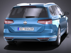 Volkswagen Passat Variant R-line 2015 vray 3D Model