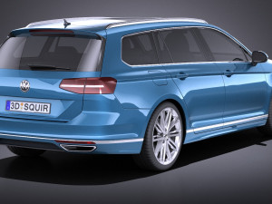Volkswagen Passat Variant R-line 2015 vray 3D Model