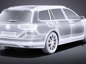 Volkswagen Passat Variant R-line 2015 vray 3D Model