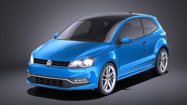 Volkswagen Polo 3-door 2015 vray 3D-Modell .c4d .max .obj .3ds .fbx .stl .blend