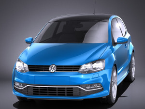 Volkswagen Polo 3-door 2015 vray 3D-Modell