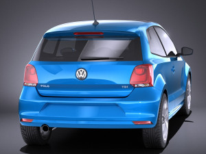 Volkswagen Polo 3-door 2015 vray 3D-Modell