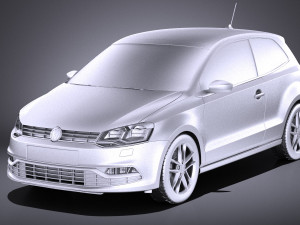 Volkswagen Polo 3-door 2015 vray 3D-Modell