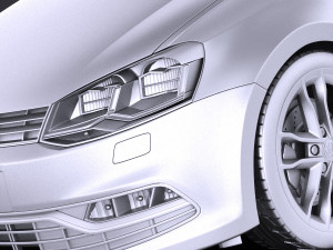 Volkswagen Polo 3-door 2015 vray 3D-Modell