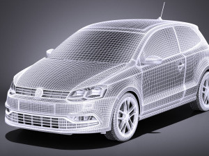Volkswagen Polo 3-door 2015 vray 3D-Modell