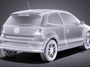 Volkswagen Polo 3-door 2015 vray 3D-Modell