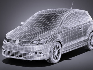 Volkswagen Polo 3-door 2015 vray 3D-Modell