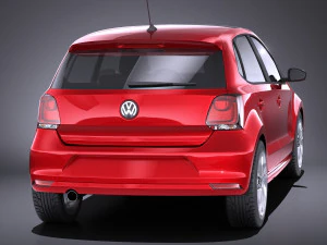 Volkswagen Polo 5-door 2015 vray 3D Model