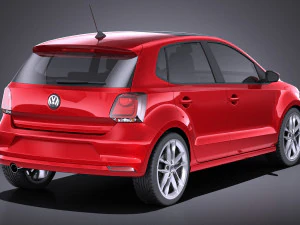 Volkswagen Polo 5-door 2015 vray 3D Model