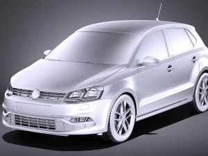 Volkswagen Polo 5-door 2015 vray 3D Model