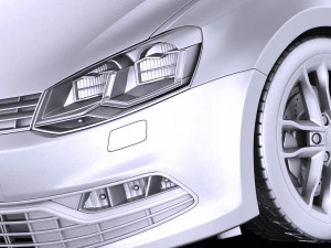 Volkswagen Polo 5-door 2015 vray 3D Model