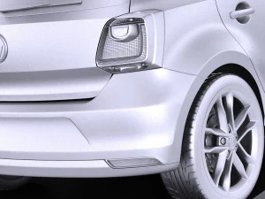Volkswagen Polo 5-door 2015 vray 3D Model