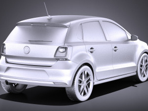 Volkswagen Polo 5-door 2015 vray 3Dモデル
