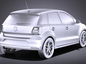 Volkswagen Polo 5-door 2015 vray 3D Model