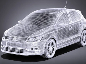 Volkswagen Polo 5-door 2015 vray 3D Model