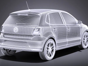 Volkswagen Polo 5-door 2015 vray 3D Model