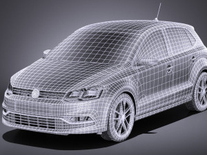 Volkswagen Polo 5-door 2015 vray 3Dモデル