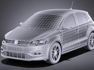 Volkswagen Polo 5-door 2015 vray 3D Model