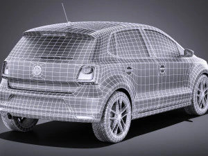Volkswagen Polo 5-door 2015 vray 3D Model