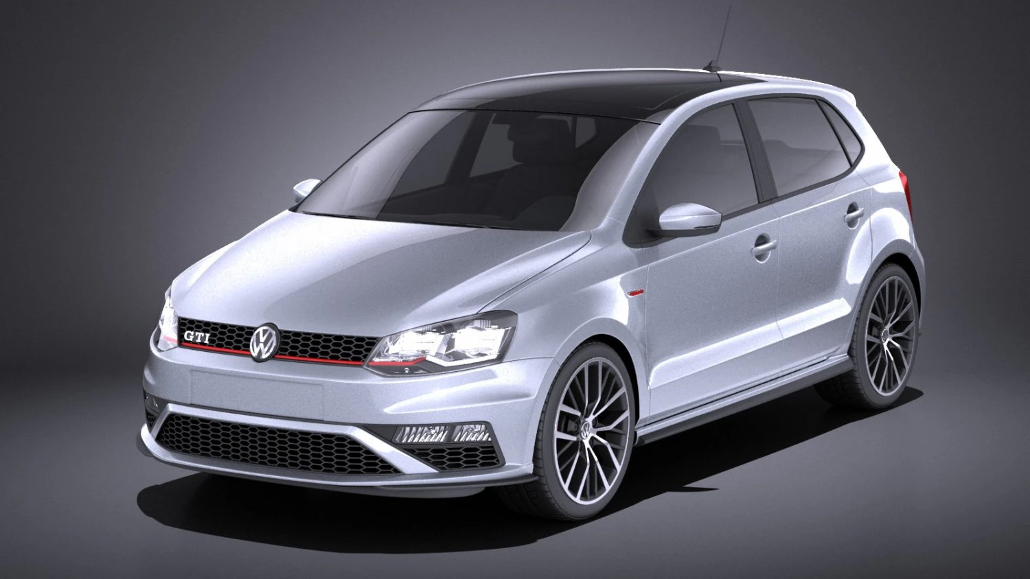 Volkswagen Polo GTI 5-door 2015 vray 3D Model .c4d .max .obj .3ds .fbx .stl .blend 