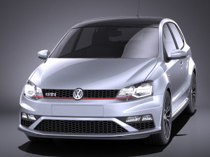 Volkswagen Polo GTI 5-door 2015 vray 3D Model