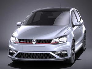 Volkswagen Polo GTI 5-door 2015 vray 3D Model