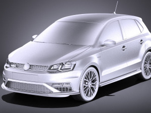 Volkswagen Polo GTI 5-door 2015 vray 3D Model