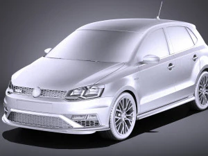Volkswagen Polo GTI 5-door 2015 vray 3D Model