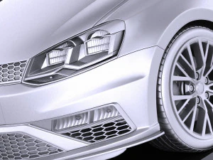 Volkswagen Polo GTI 5-door 2015 vray 3D Model