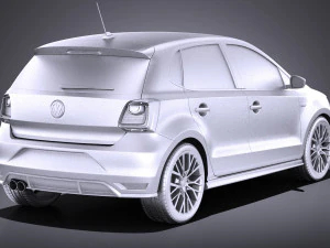Volkswagen Polo GTI 5-door 2015 vray 3D Model