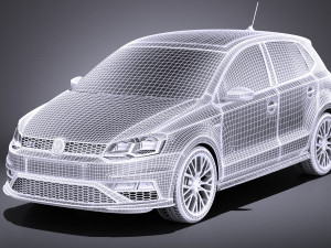Volkswagen Polo GTI 5-door 2015 vray 3D Model