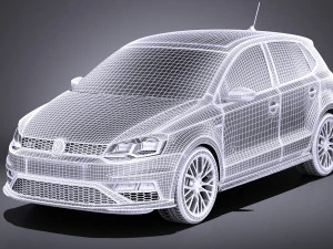 Volkswagen Polo GTI 5-door 2015 vray 3D Model