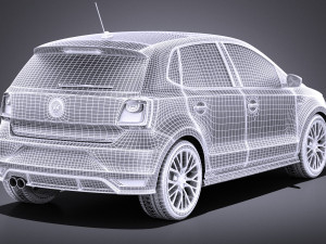 Volkswagen Polo GTI 5-door 2015 vray 3D Model