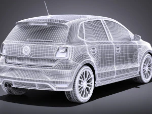 Volkswagen Polo GTI 5-door 2015 vray 3D Model