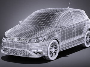 Volkswagen Polo GTI 5-door 2015 vray 3D Model