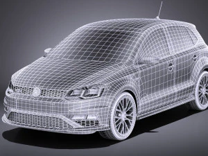 Volkswagen Polo GTI 5-door 2015 vray 3D Model